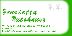 henrietta mutshausz business card